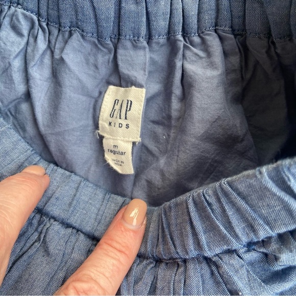 Gap Girl’s Kids Chambray Eyelet Flippy Skirt Size M Lined Elastic Waist Spring - Picture 3 of 5